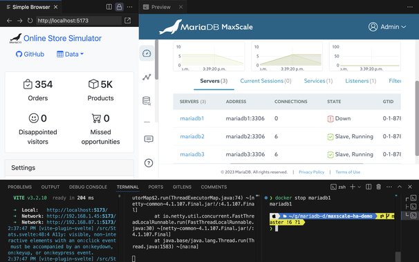 MariaDB MaxScale HA demo