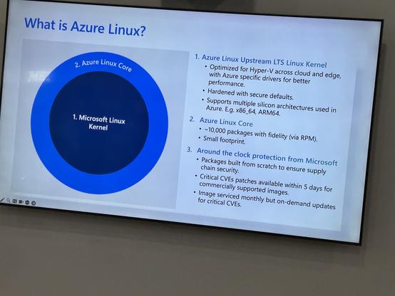 Image of a slide about Azure Linux