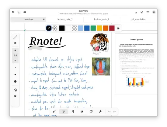 Rnote. A handwritten note. The screenshot is taken from the official website
