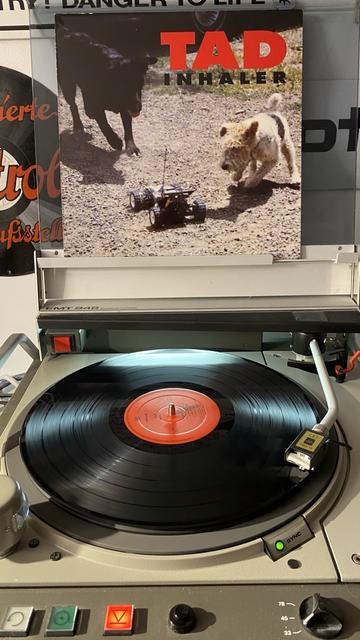 Vinyl LP „TAD-Inhaler“ auf einem Plattenspieler.
