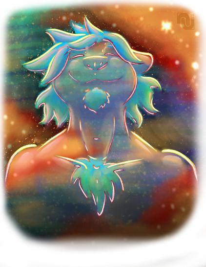 A crystaline otter floating peacefully through the universe, simply existing.