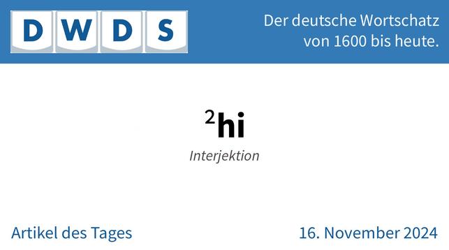 hi | Interjektion