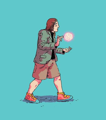 Illustration of a guy manipulating a magical orb