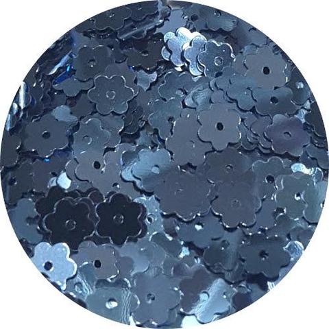 6mm Slate Blue Flower Sequins from sequinworld.co.uk 

our Flower Sequins are ideal for your cards, crafts and creations such as greetings cards, craft projects, hoop art, sequin jewellery and textile embellishments