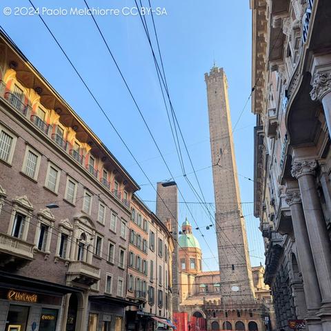 View of two towers in Bologna.