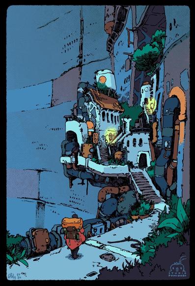 illustration of a megastructure dwelling