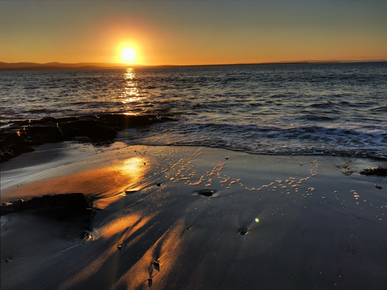 Sun setting over the sea