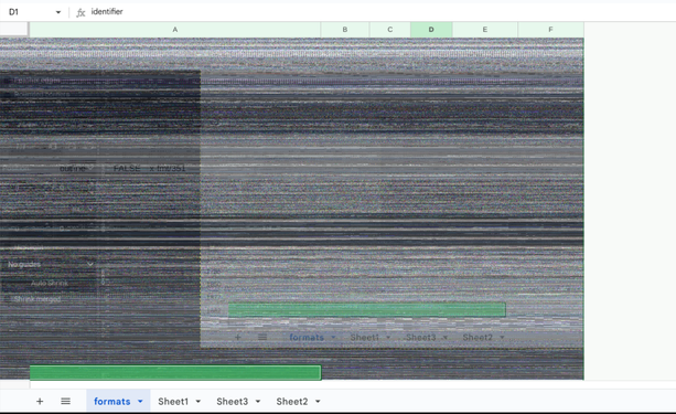 An example of Google Sheets glitching while writing this entry