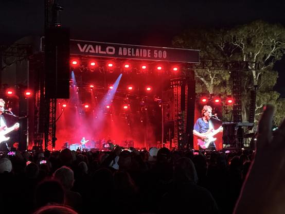Ian Moss on the screens at Cold Chisel concert last night
Strong wash of red lights