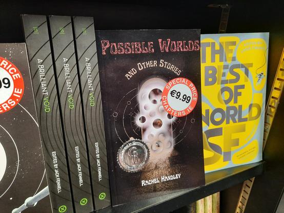 Possible World and Other Stories - Rachel Handley. Book sits on a shelf at Chapters, Dublin. €9.99. Signed by the author