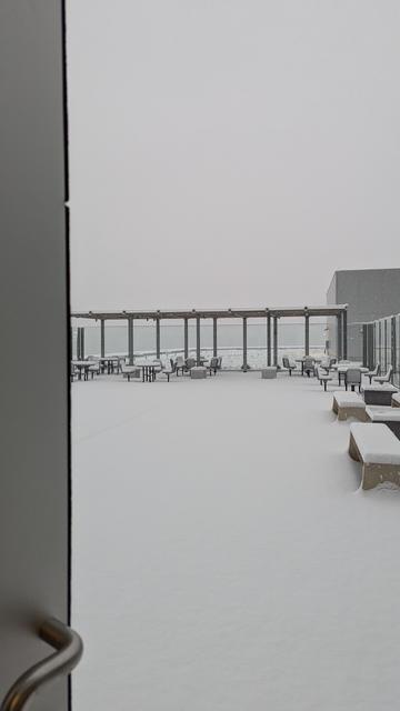 Views from outdoor patio of Calgary Cancer Centre