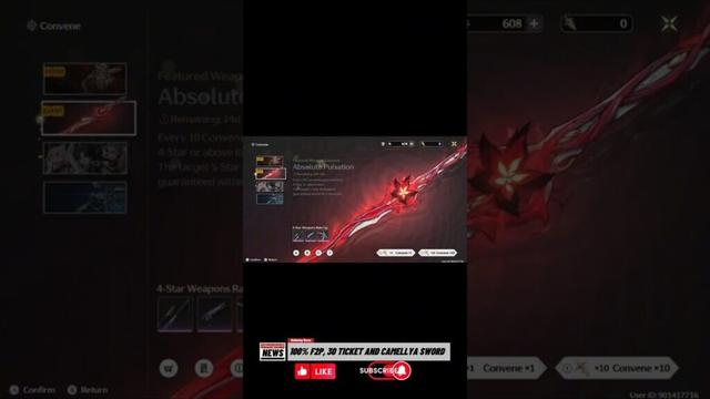 Wuthering Waves Gacha pedang Camellya, Camellya Sword #wutheringwaves  #wuwa #gachagame #f2p
