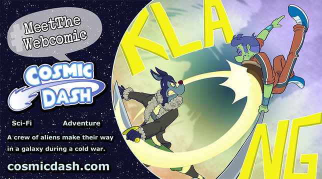 #MeetTheWebcomic banner for Cosmic Dash