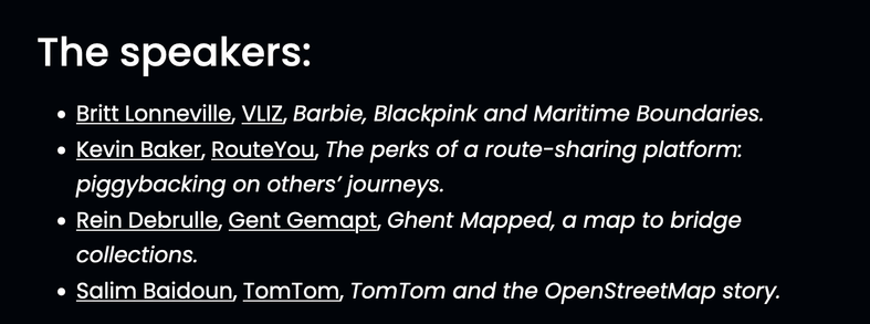 Speaker line-up for Geomob Belgium on 19th November