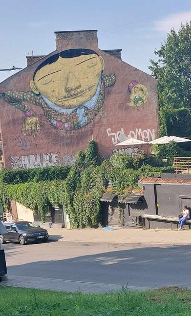 Artwork by Os Gemeos in Vilnius, Lithuania