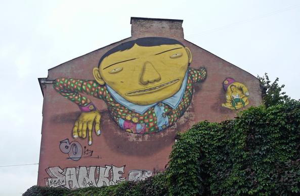 Artwork by Os Gemeos in Vilnius, Lithuania