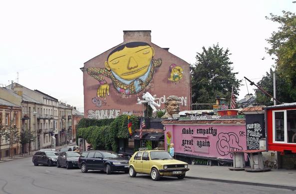 Artwork by Os Gemeos in Vilnius, Lithuania
