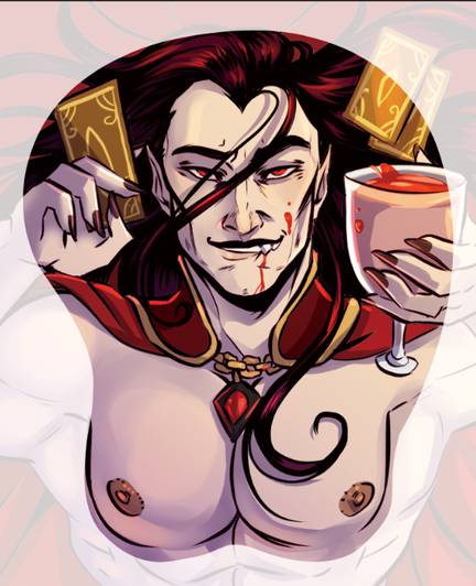 Mousepad design of the vampire Strahd from the DnD campaign "Curse of Strahd"