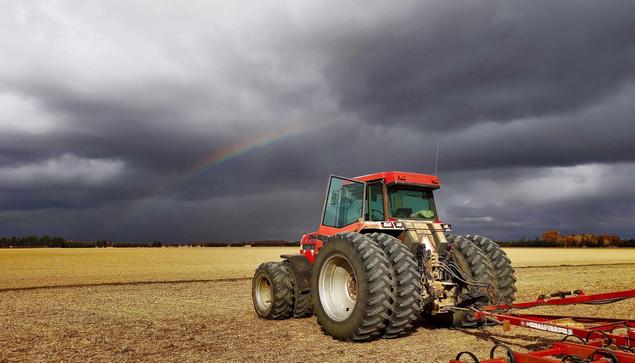 Rainbow and tractor