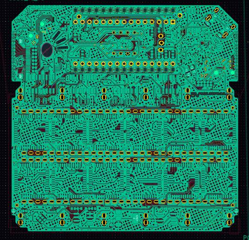 Jumperless main board back copper (with fills)