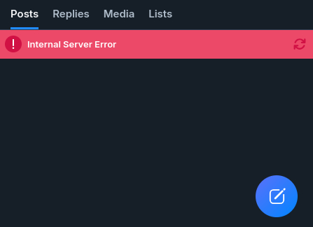 Here we go again? Hello is anyone getting this on Bluesky?



-Internal server error messages



I do wonder if this will make it to the PDS after I post it. Will check atproto browser once this is submitted