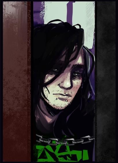 Painterly portrait of my oc Onyx