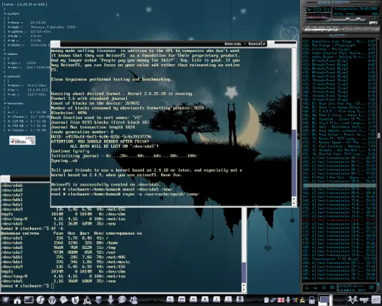 Slackware с KDE 3.5.10 (2008 г.)