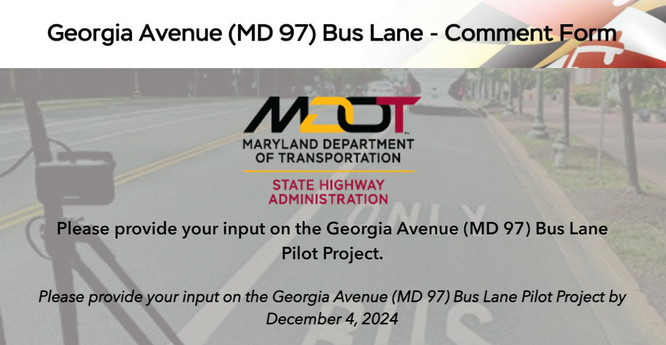 shows the first page of the survey from the Maryland State Highway Administration