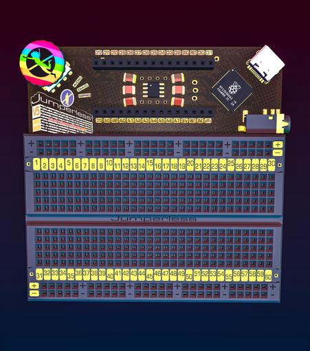 Jumperless V5 Kicad render (front)