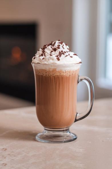Kahlua Hot Chocolate with whipped cream and chocolate sprinkles