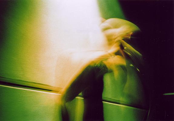 Old experimental portrait shot of a blurred mysterious man on Agfa CT Precisa 35mm analogue film with a Lomo Lc-a camera + Colorsplash flash. Lomography.