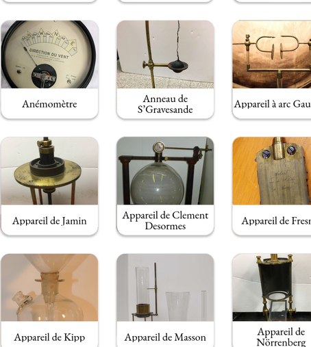 mosaique d'images d'instruments scientifiques anciens, d'anémomètre à appareil de Norrenberg