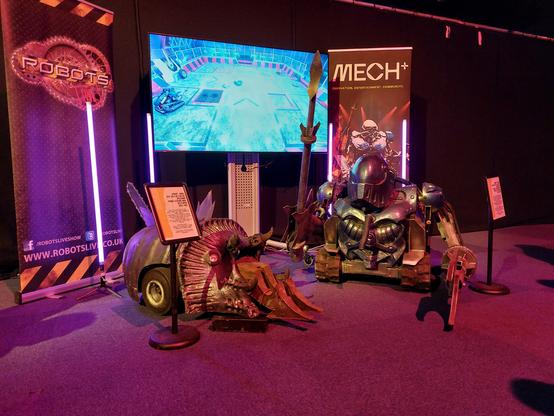 Matilda and Sir Killalot robots on show.