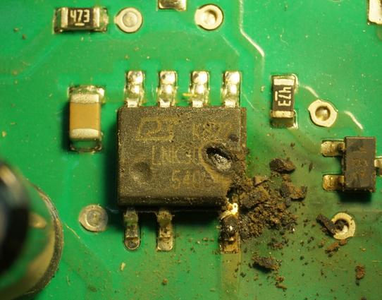 Durchgebrannter DC Converter einer Theben Zeitschaltuhr