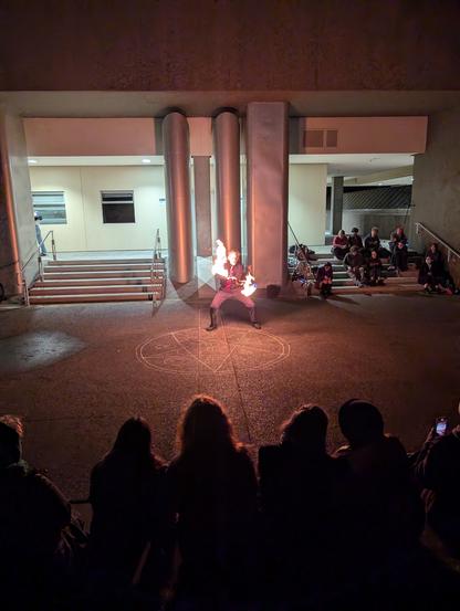 Photo of me spinning a Samoan fireknife