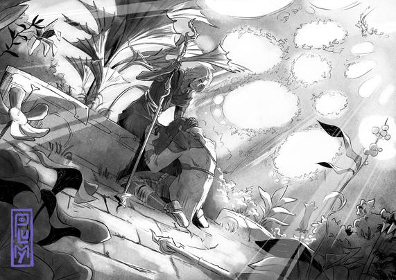 Spoiler arcane season 2 - Viktor in the glass house full of plant, sitting with Jayce on the floor, his head on Viktor's knee. Viktor have one hand patting jayce head and a concerned expression