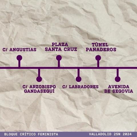 Recorrido manifestación del #25N en #Valladolid 

20H Salida desde la Plaza de la Libertad hasta finalizar en la Plaza Roja