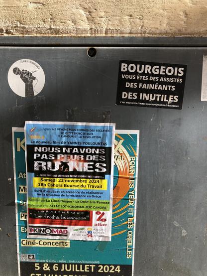 Affiche pour la projection du film « nous n’avons pas peur des ruines » de Yannis Youlountas. Organisée par la livrothèque le droit à la Paresse.
