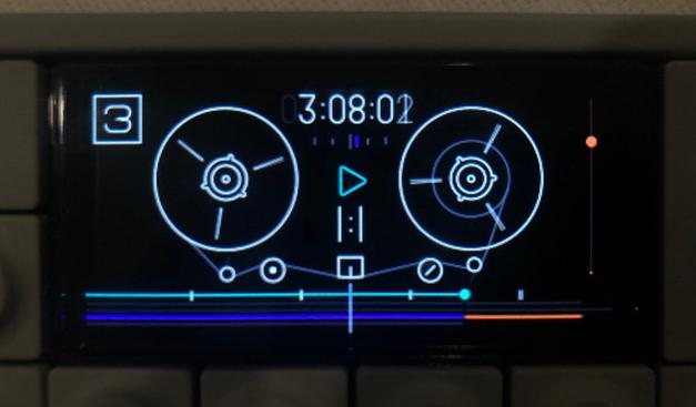 teenage engineering tape screen with the same color changes as the mixer screen