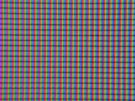 Ein Raster von Roten, Grünen und Blauen einzelnen Pixeln eines Monitors.