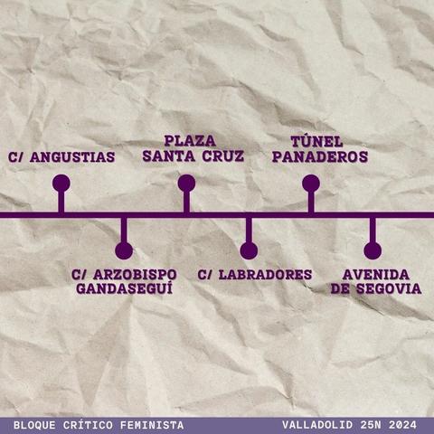 Recorrido manifestación del #25N en #Valladolid 

20H Salida desde la Plaza de la Libertad hasta finalizar en la Plaza Roja
