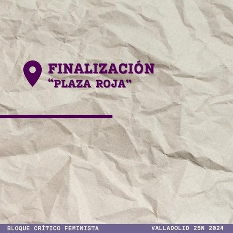 Recorrido manifestación del #25N en #Valladolid 

20H Salida desde la Plaza de la Libertad hasta finalizar en la Plaza Roja