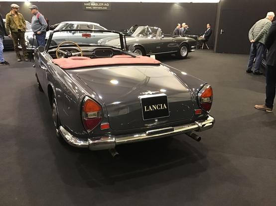 Grey Lancia Flaminia 2500 3C Touring Cabriolet, rear quarter view