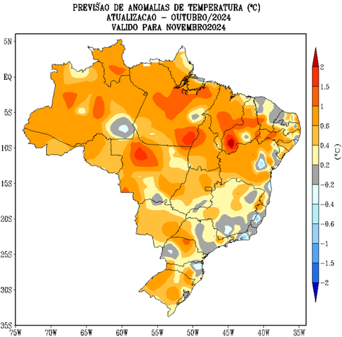 Como fica o clima no Brasil em novembro? Inmet detalha: previsão indica chuvas concentradas desde faixa noroeste até sudeste do Brasil