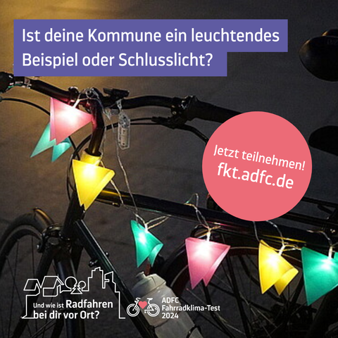 Plakat mit Aufruf zur Teilnahme am Fahrradklimatest