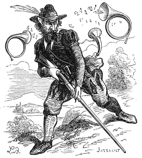 The demonic hunter Barbados, as depicted by Louis Le Breton for the "Dictionnaire Infernal."