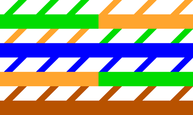 crossover ethernet pride flag. left half is ts568a and right half is ts568b ethernet pride flag