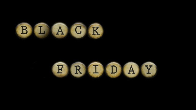 black friday spelled using typewriter keys