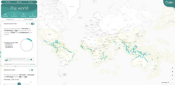 screen shot - Global Mangrove Watch  web map page
