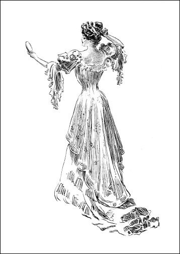 Inspiration picture, a typical Gibson Girl watching herself in a mirror